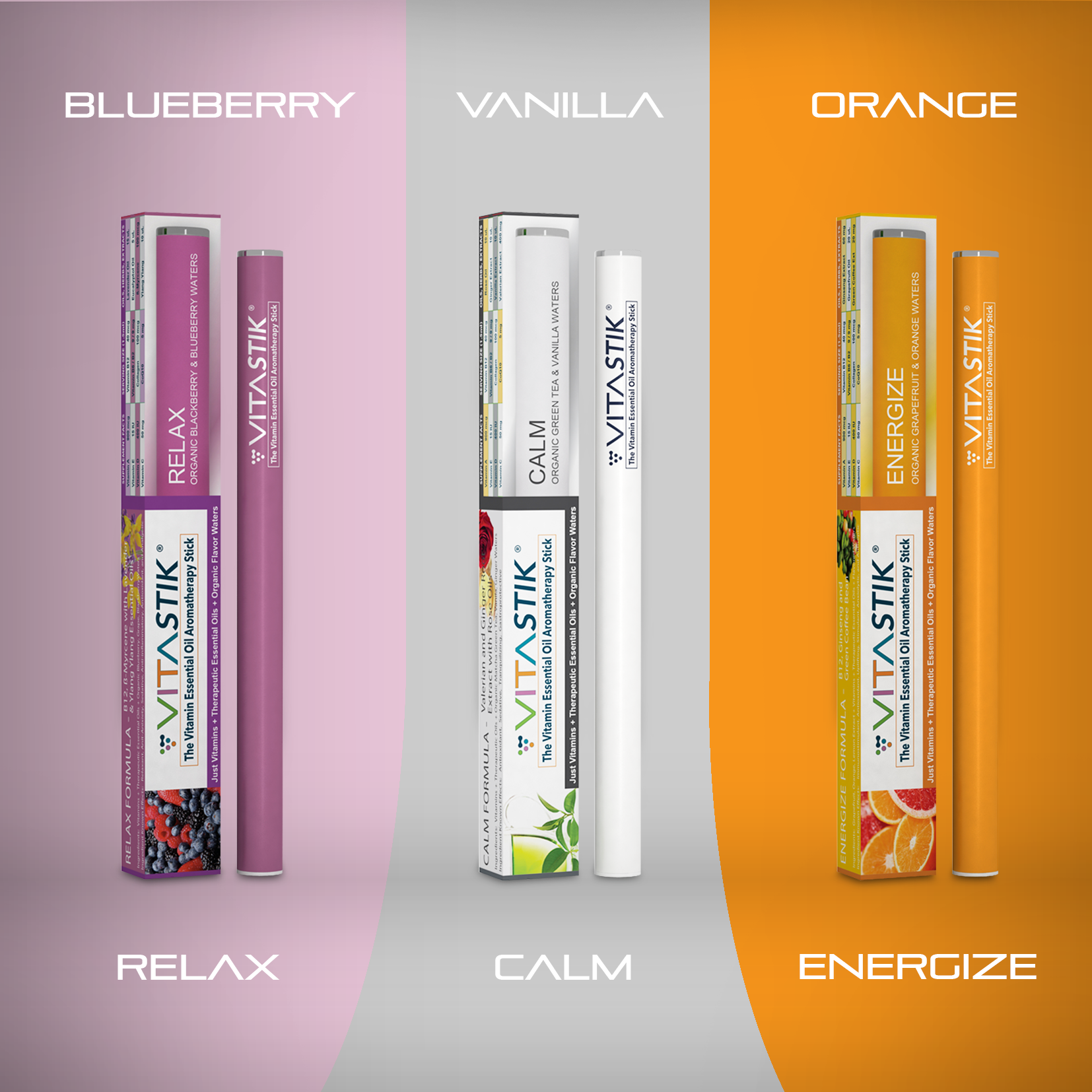 VitaStik 3 Pack - The Vitamin Aromatherapy Diffuser Stick